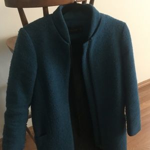 Zara Teal Pea Coat Size S